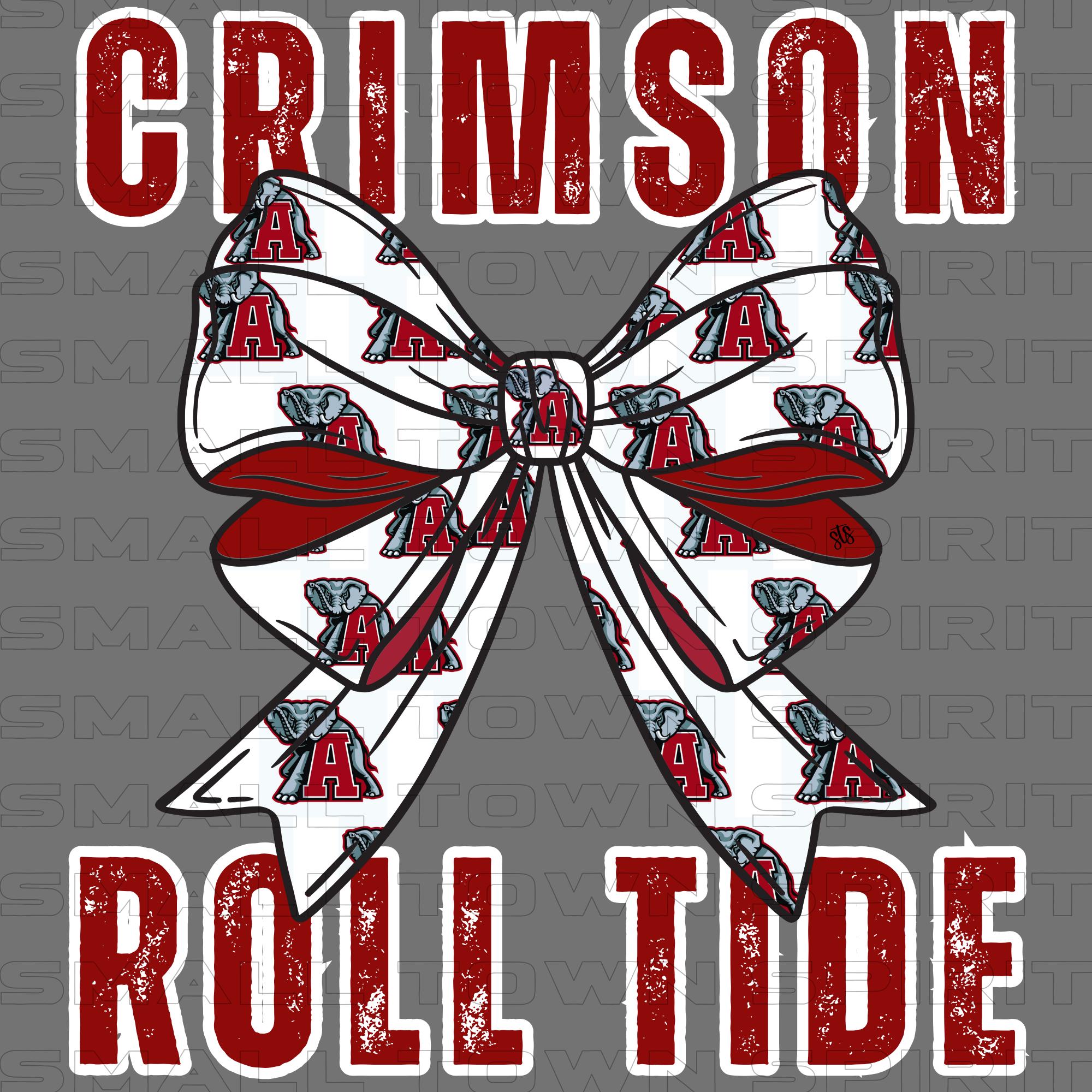 Custom Coquette Bow School Spirit Png|205 Bama|Tuscaloosa png|Retro Alabama| We are pride|preppy game day college town|Roll Tide pride|