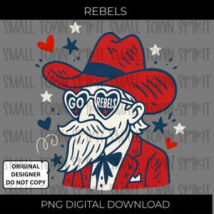 Rebels doodle effect png|Rebels game day|distressed mascot doodle|heartshaped glasses rebel|