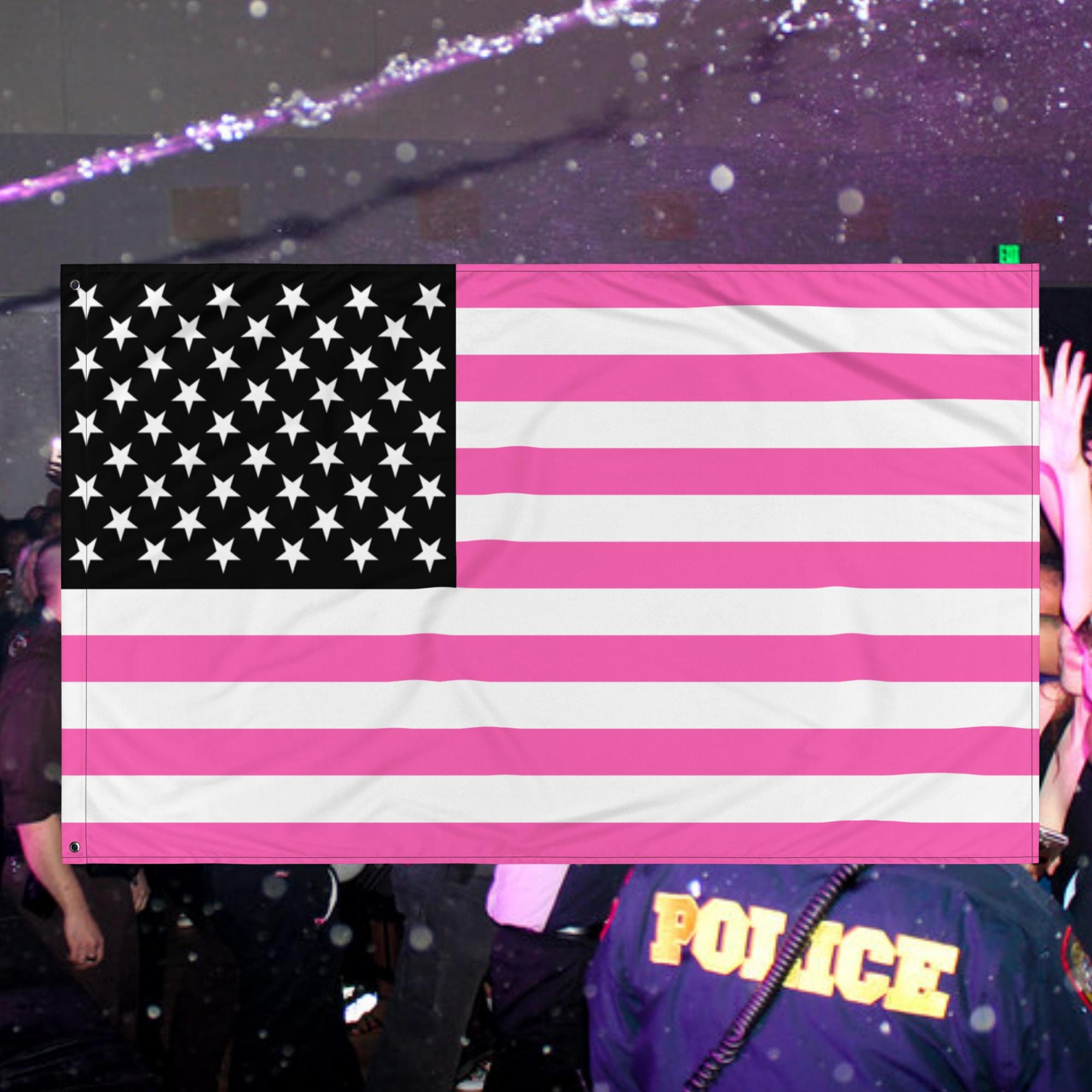 Lil Uzi Vert Pink Tape American Flag Wall Decor, Hip Hop, Rap, Cover