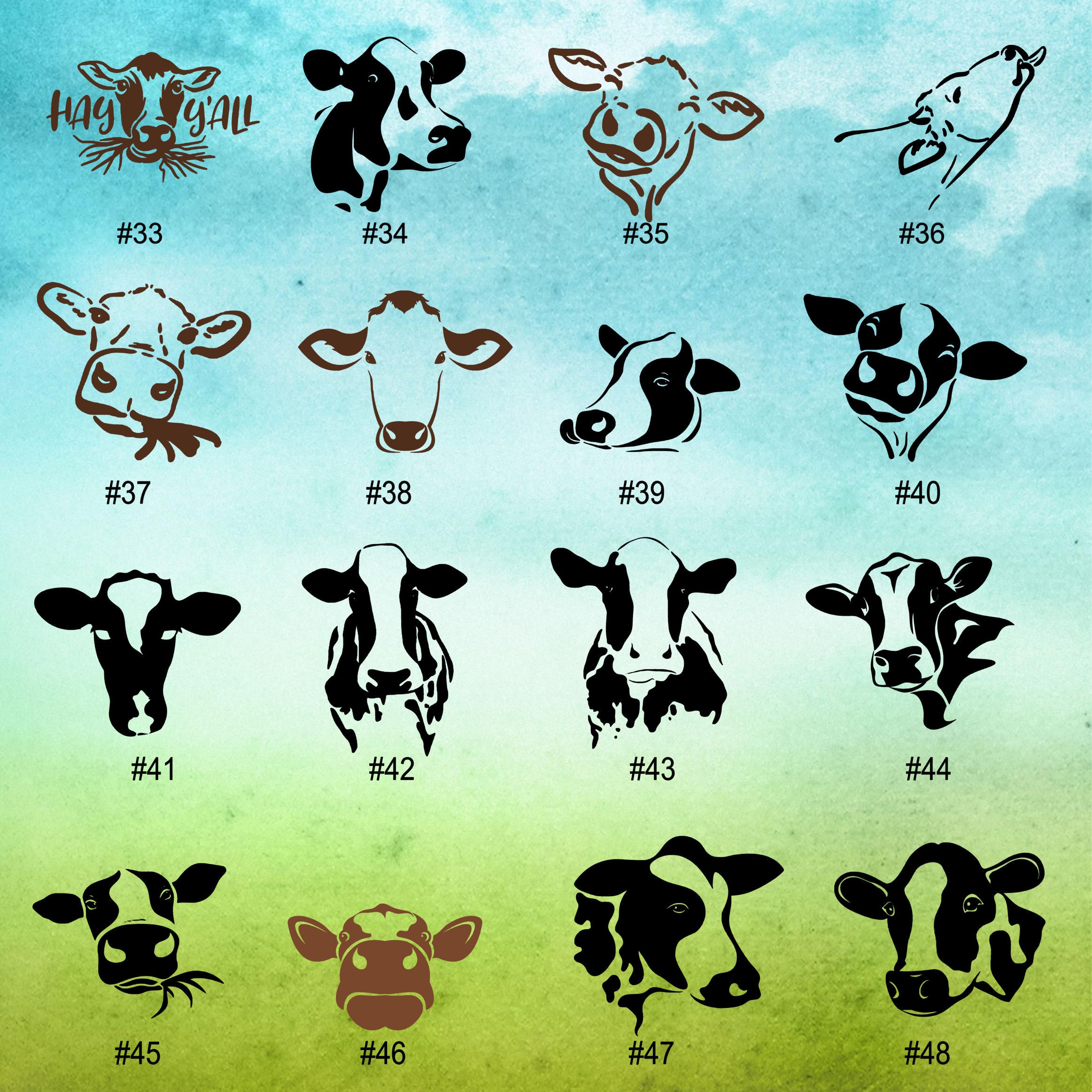 COW With FLOWER CROWN 26 Farm Animal Vinyl Decals Heifer Car Window