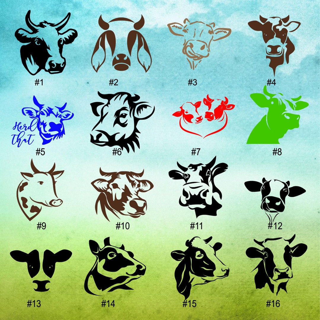COWS 116 Farm Animal Vinyl Decals Heifer Car Window Decal Etsy