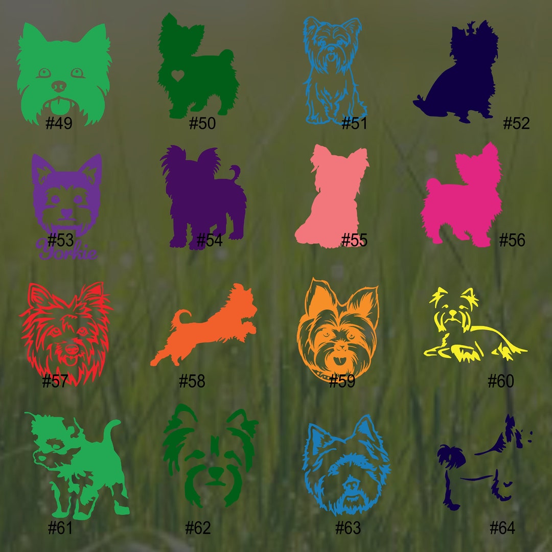 YORKSHIRE TERRIER 4964 Dog Vinyl Decals Car Window Decal Etsy