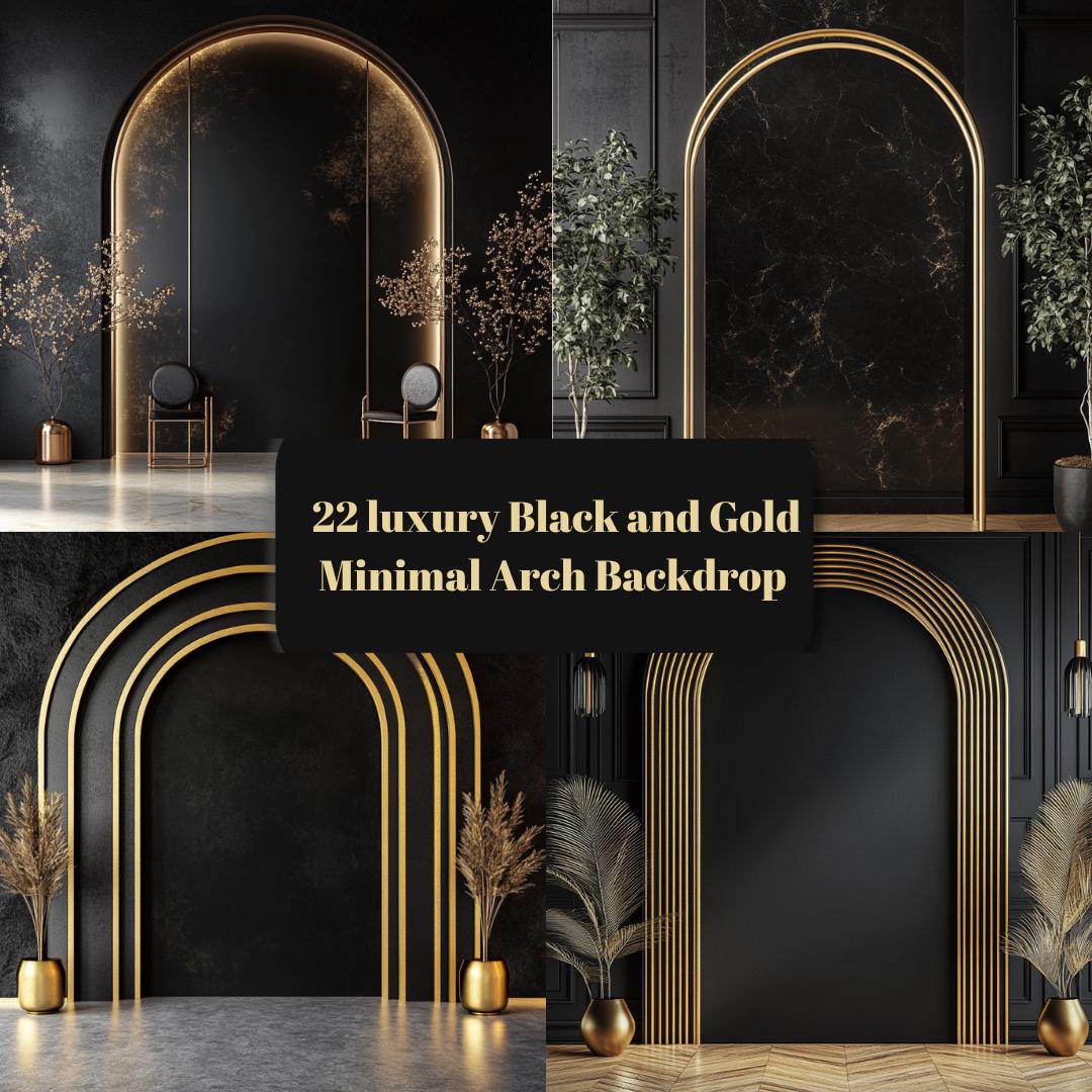 CSFOTO Happy Birthday Backdrop – 6x3.6ft Black & Gold Banner With Champagne, Crown, Heels Design - View #4