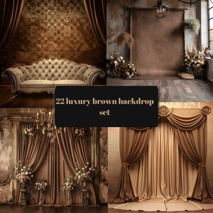 22 Luxury brown backdrop set, luxury digital overlays, digital background, digital overlays, studio backdrops, Luxury backdrop,