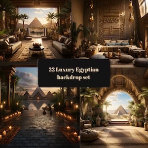 22 luxury Egyptian backdrop set, luxury backdrop, luxury overlays, digital backdrop, digital overlays digital background, luxury background
