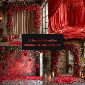 22 luxury minimalist valentine backdrop, minimalist backdrop, luxury backdrop, valentine backdrop, red backdrop, romantic backdrop,