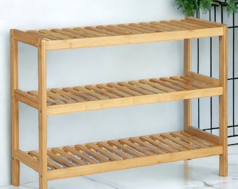 3 Tier Bamboo Shoe Rack, Storage Rack, Sturdy High Quality