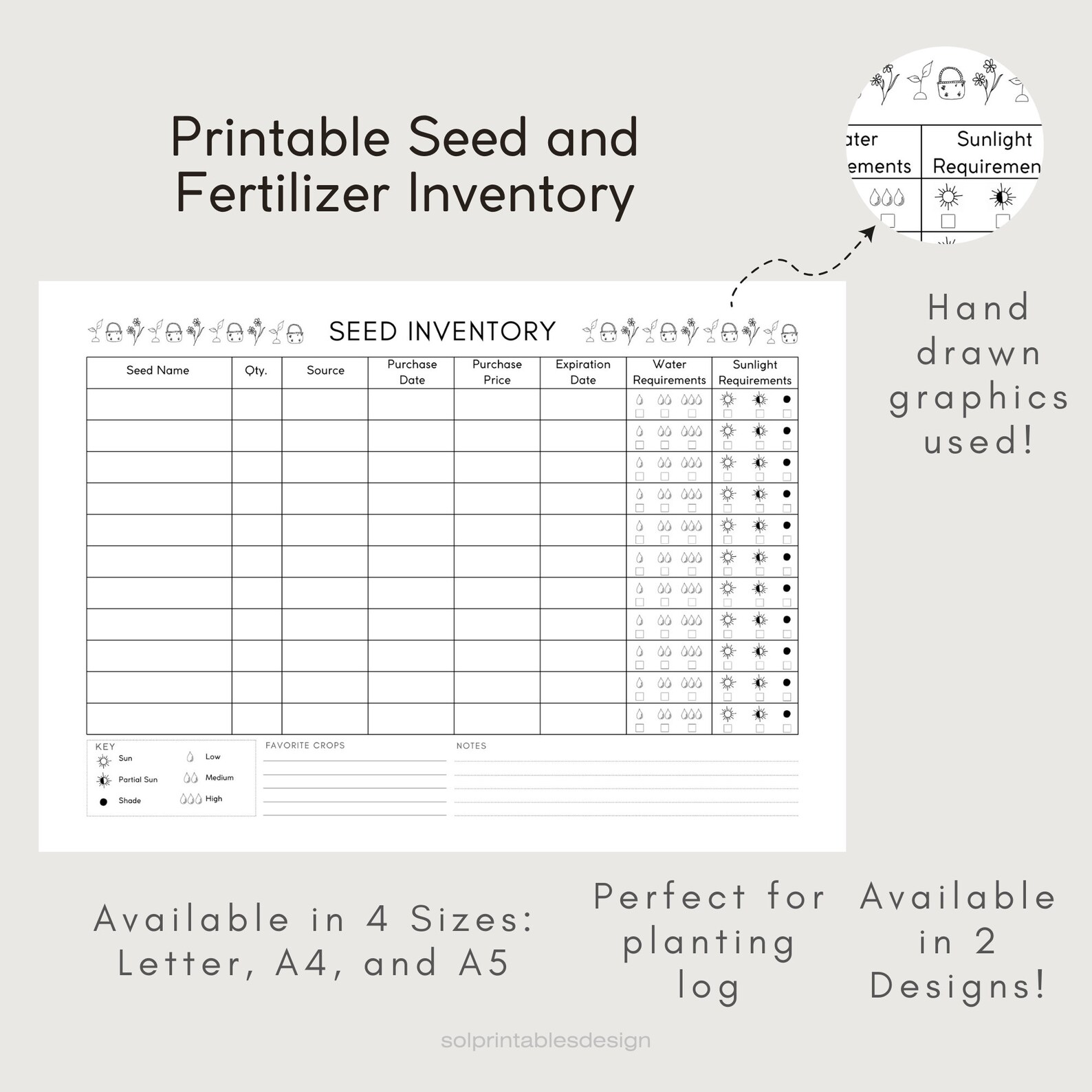 Printable Seed &amp; Fertilizer Inventory | Seed Inventory | Fertilizer ...