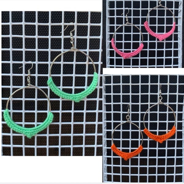 Crochet Hoop Earrings Etsy