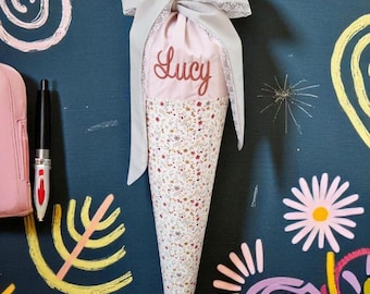School cone 70 cm "Flower Lace Look" | Hand-sewn with name | Personalized | First day of school | with desired text | School start 2025