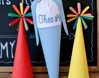 School cone 70 cm "Blue Polka Dots" | Hand-sewn with name | Personalized | First day of school | with desired text | School start 2025