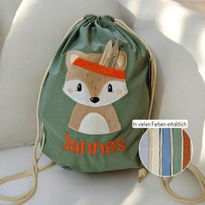 Kinderrucksack personalisiert, Stoffbeutel, Kita Bag mit Regenbogen, Tasche bestickt, Geburtstagsgeschenk, Wechselkleidung Beutel mit Name