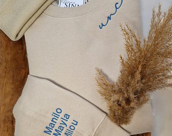 Uncle Sweater, personalized with initial letter, child name, gift embroidered personalized