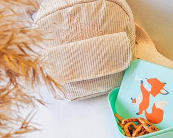 Cordrucksack Mini personalisiert, Kita Bag mit Name, süße Tasche bestickt, Geburtstagsgeschenk, für Erwachsene & Kinder,Kleinkind