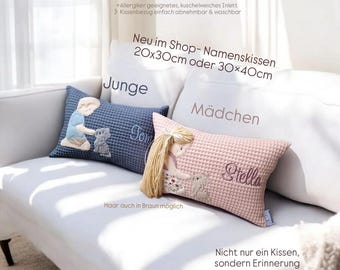 Name pillow boy & girl | Toddler children's pillow embroidered | Pillow personalized