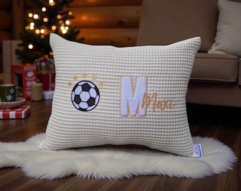 Football pillow | Embroidered football fan children's pillow | Personalized pillow