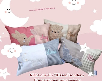 Name pillow in 2 color combinations | Embroidered baby and children's pillows | Personalized pillows