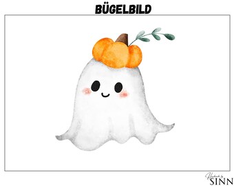 Iron-on transfer: Ghost with pumpkin - Halloween | Iron-on transfer for girls and boys