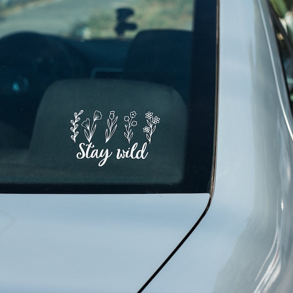 Stay Wild Wildflower Car Decal | Vinyl Car Decal | Wildflower Car Decal