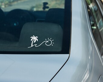 Beach Scene Vinyl Decal: Car, Laptop, and More