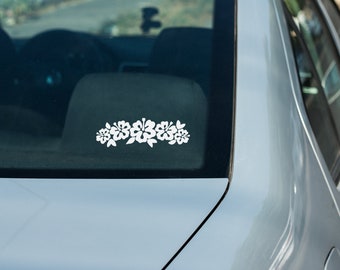 Hibiscus Flower Car Decal: Weather-Resistant Vinyl Sticker