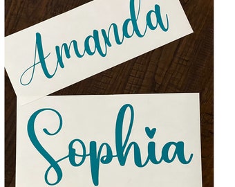 Custom Name Vinyl Decal: Personalized Text for Tumblers, Laptops