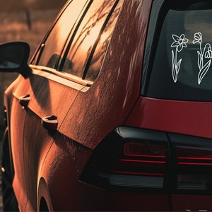 Geburtsmonat Blumen Auto Aufkleber: Wildblumen Vinyl Sticker