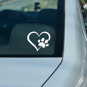 Pfotenabdruck Herz Vinyl Autoaufkleber: Geschenk für Tierliebhaber