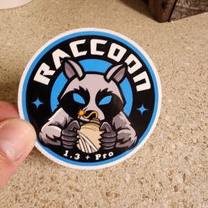 Racoon 1.3 pro fireworks sticker logo 2.5&quot;