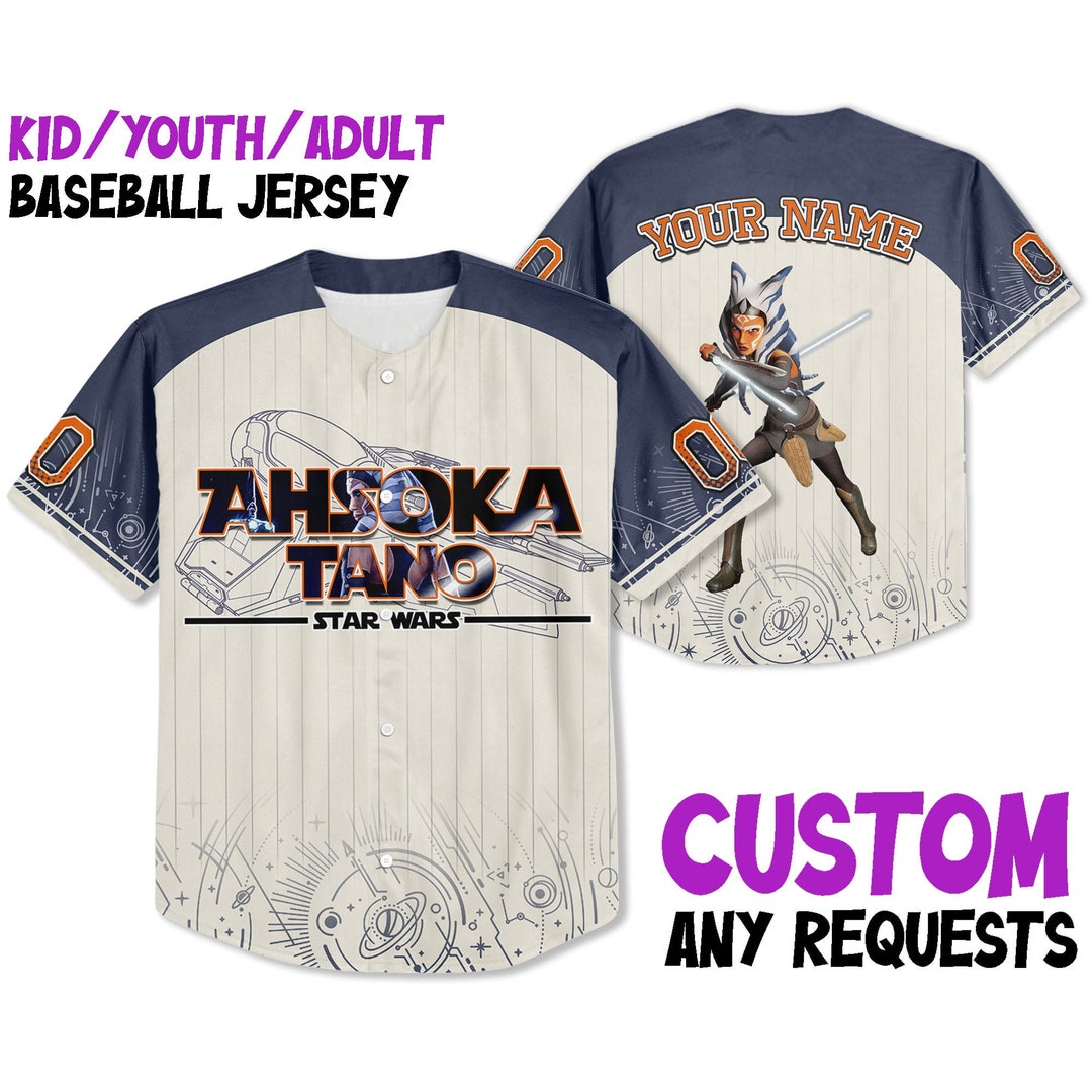 Custom Star Wars Ahsoka Tano Navy Baseball Jersey Matching Etsy