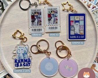 Taylor Swift Keychain - Eras Tour / Karma is a Cat / 1989 x Cruel Summer Taylor's Version