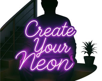 Custom LED Neon Sign, Personalized Wall Decor, Home & Office