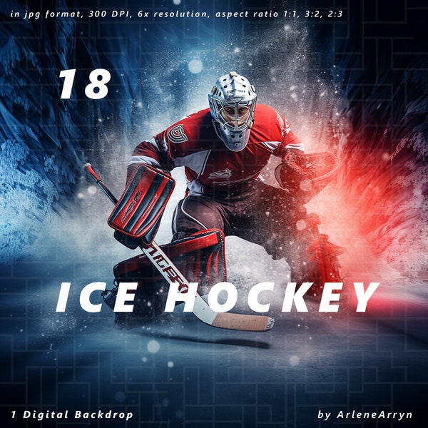 Sports Poster JPG Backdrop, Any Sports & Ice Hockey Professional Backdrop - Photography, Digital Download, Sports Background, Photoshoot