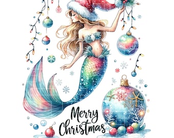 Little Mermaid PNG, Mermaid Clipart PNG, Mermaid Sublimation Clipart, Mermaid Sublimation Files, Transparent mermaid, Mermaid Bundle SVG
