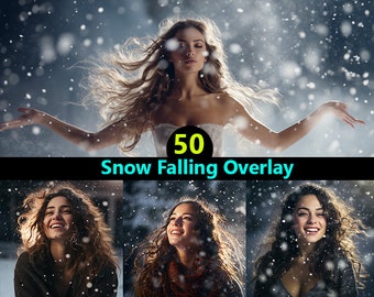 50 Schnee-Overlays - Realistische Schneeflocken und Winter-Hintergründe