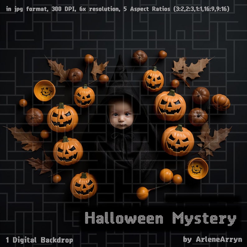 Halloween Mystery Digital Backdrops Background Overlays Composites