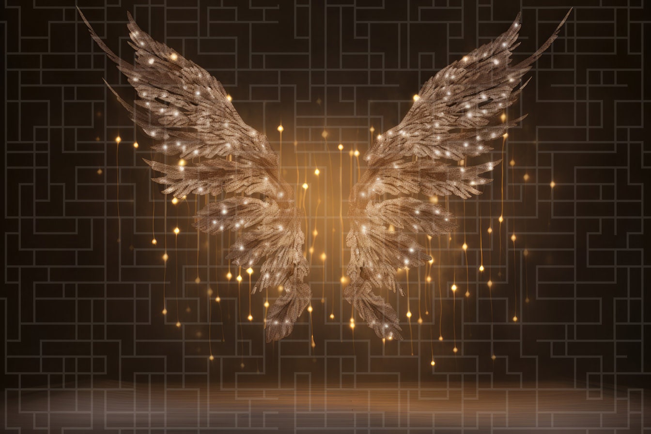 Sparkling Angel Wings Digital Backdrops Prop Digital Backgrounds ...