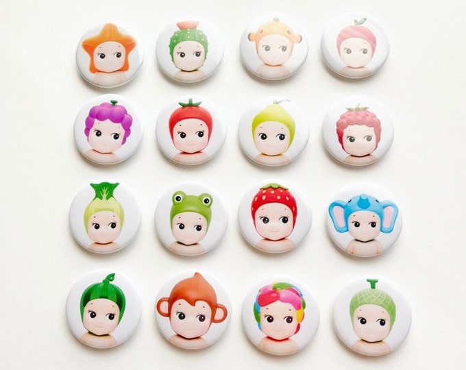 Sonny Angel Babies Fruit Vegetable Animal Marine Button Pins - Etsy
