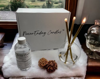 Never Ending Candle Set Clear globe vase scent free smokeless unique clean burning candle gift for wedding anniversary and friends