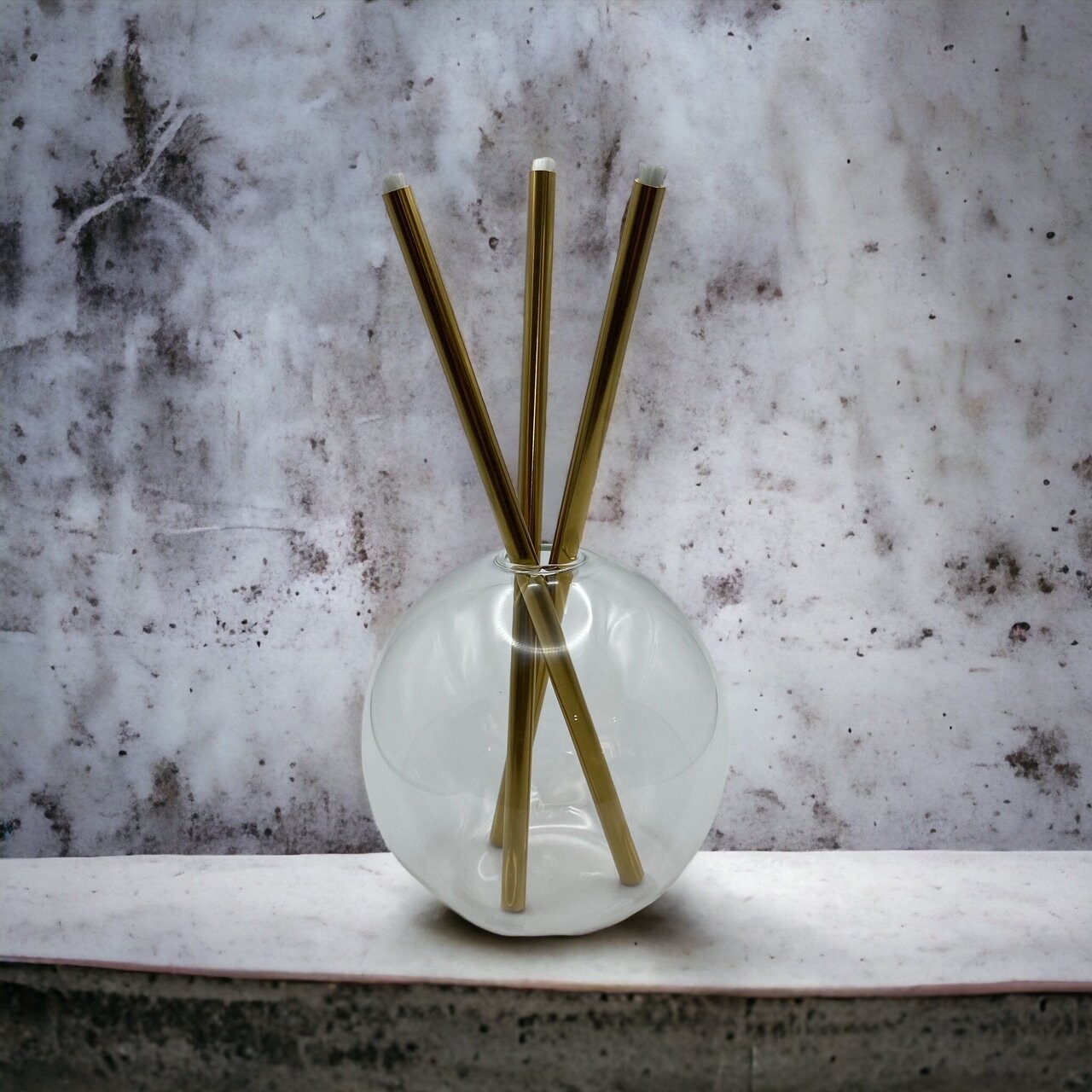 Never Ending Candle Set Clear Globe Vase Scent Free Smokeless Unique