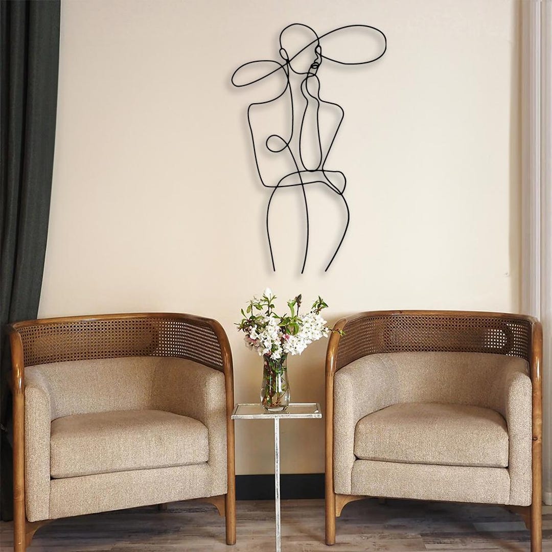 Naked Female Body Metal Wall Art Nude Woman Body Wall Decor Metal Line ...