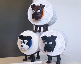 Schnauzer Head Toilet Paper Holder Fun unique Bathroom home Decor Holds Standard TP rolls Perfect Gift for dog lovers House Warming Wedding