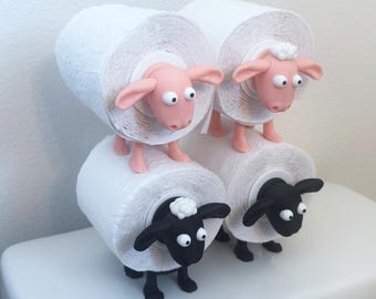 Sheep Head Toilet Paper Holder Fun Bathroom home Decor Holds Standard TP rolls Perfect Gift for sheep lovers  House Warming Wedding gag
