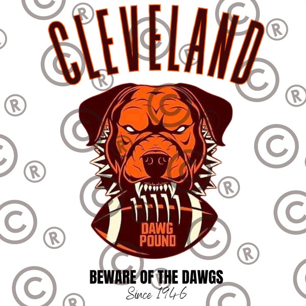 Football de Cleveland SVG, PNG football de Cleveland, attention aux Dawgs, Cleveland PNG, Svg de football, Dawg Pound Png, football de Cleveland