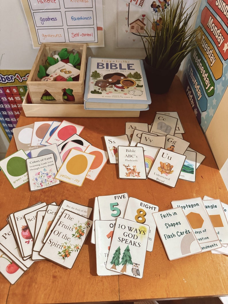 Bible Flash Cards for Kids, Christian Printable, ABC Activity, Jesus Lesson Sunday School