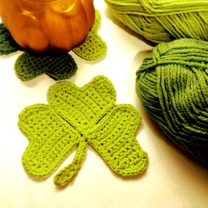 Easy Clover PDF Crochet  Pattern ,DIY decor gift, Shamrock Coaster,  St. Patrick’s Day