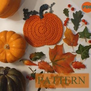 PDF Digital Crochet Pattern: Pumpkin Coaster