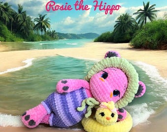Rosie the Hippo Crochet Pattern: Amigurumi PDF (English, US Terms)