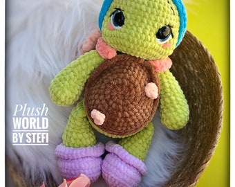 Schildkröte Häkeln Zoe die Schildkröte MUSTER PDF in Englisch, Amigurumi Schildkröte Häkelanleitung, Häkelspielzeug Anleitung