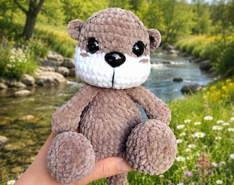 Baby Otter Crochet Pattern: Low Sew Amigurumi (PDF)